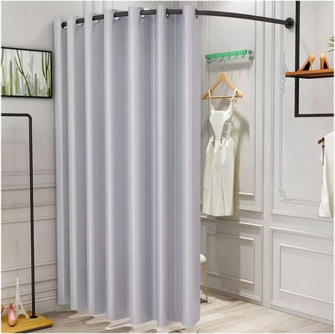 WPYGHLJN Przymierzalnia narożna 100×200 cm, wolnostojąca, z zasłoną lnianą