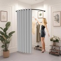 WPYGHLJN Przymierzalnia narożna 100×200 cm, wolnostojąca, z zasłoną lnianą