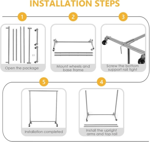 Wieszak stojący metal VOWNER szary