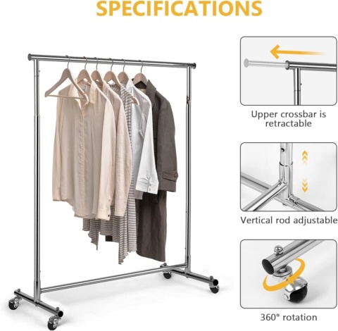 Wieszak stojący metal VOWNER szary