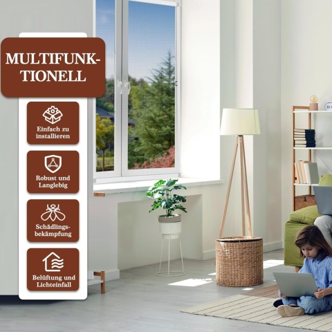 Yotache 2 zestawy moskitiery okiennej z ramą, ochrona przed owadami, 118 x 118 cm,