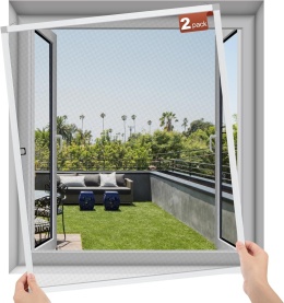 Yotache 2 zestawy moskitiery okiennej z ramą, ochrona przed owadami, 118 x 118 cm,