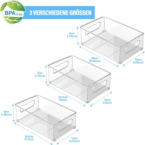 ZESTAW ORGANIZERÓW DO LODÓWKI, ORGANIZER NA LODÓWKĘ, DO WARZYW, OWOCÓW