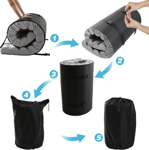 Zwijany materac kempingowy Wodoodporny materac z pianką memory