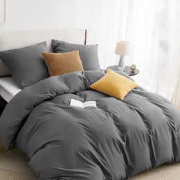 BEDSURE Pościel 200 x 200 cm, 3-częściowa, antracytowa