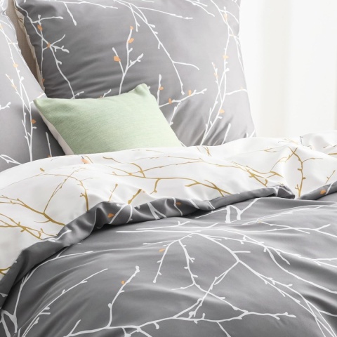 BEDSURE Pościel 200 x 200 cm, 3-częściowa, antracytowa