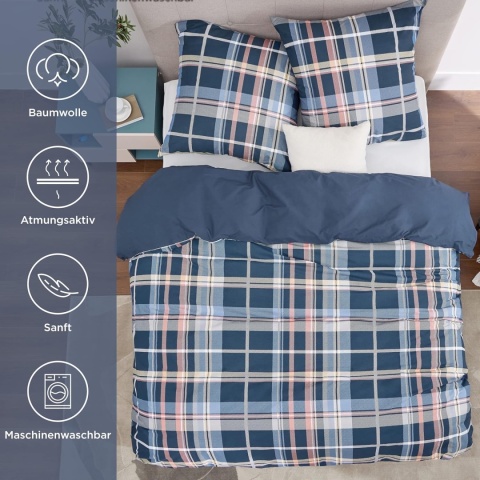 BEDSURE Pościel 4-częściowa 2x kołdra 135x200 + 2 poszewki 80 x 80 BAWEŁNA