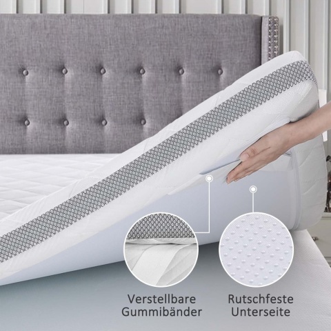 BedStory Materac Topper 140x200cm H3/H4, 10cm Pianka, Oddychający Pokrowiec