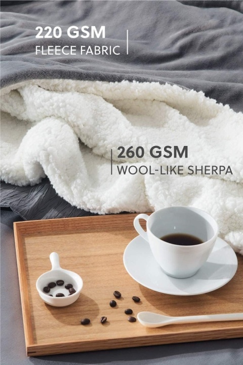 Bedsure Sherpa miękki koc do przytulania 220x240cm