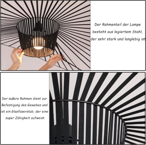 CHNB Lampa Wisząca Czarna 170CM Nowoczesna Vintage Do Jadalni i Salonu