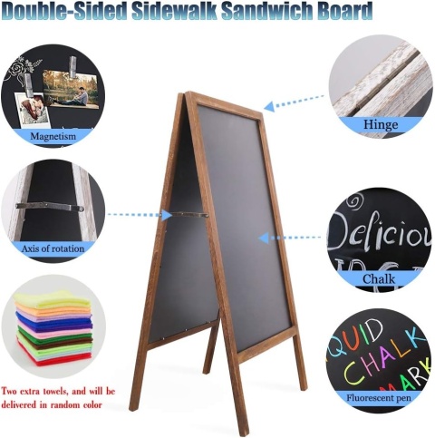 Dwustronna tablica kredowa, stojąca, drewno cedro