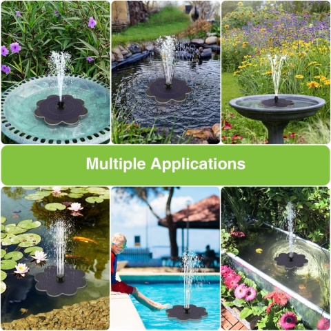 FONTANNA SOLARNA OGRODOWA PŁYWAJĄCA DO OCZKA WODNEGO STAWU 2000mAh