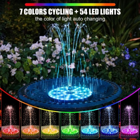 FONTANNA SOLARNA OGRODOWA POMPA PŁYWAJĄCA DO OCZKA WODNEGO STAWU OGRODU