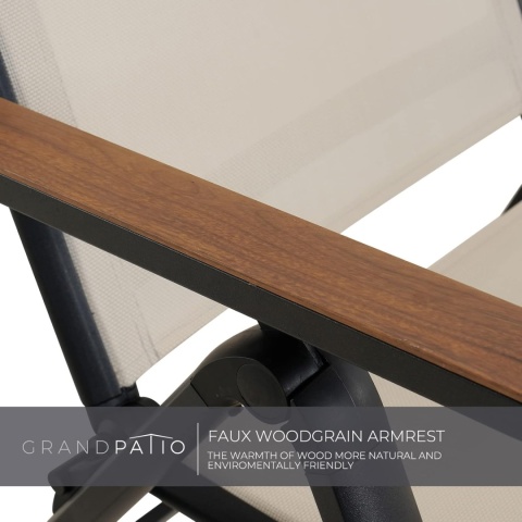 Fotel Ogrodowy Grand Patio z Podnóżkiem – Aluminiowe Krzesło Składane