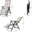 Fotel Ogrodowy Grand Patio z Podnóżkiem – Aluminiowe Krzesło Składane