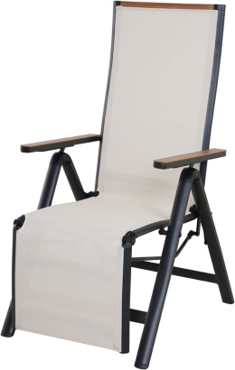 Fotel Ogrodowy Grand Patio z Podnóżkiem – Aluminiowe Krzesło Składane