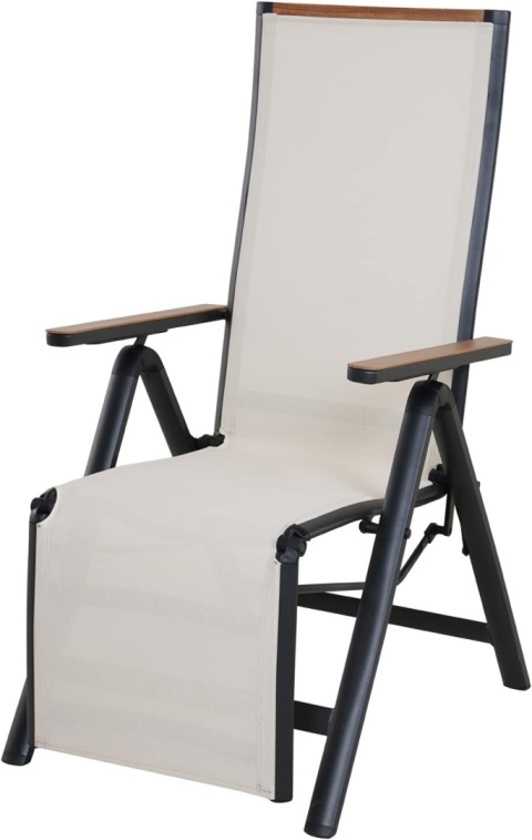 Fotel Ogrodowy Grand Patio z Podnóżkiem – Aluminiowe Krzesło Składane