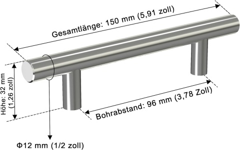 GOLDENWARM LS201BSS96 15 SZT Srebrne Uchwyty Meblowe Do szafek 96mm