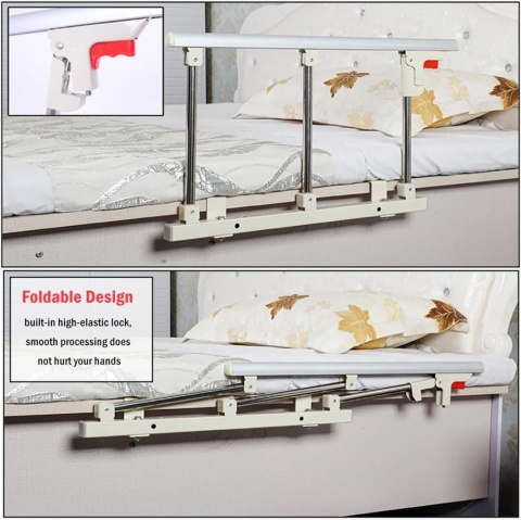 Gdmokle Kratka ochronna do łóżka dla osób starszych, składana, ochronna