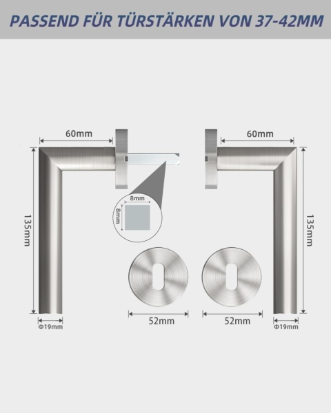 Klamka do drzwi wewnętrznych AwmnSrman stal nierdzewna