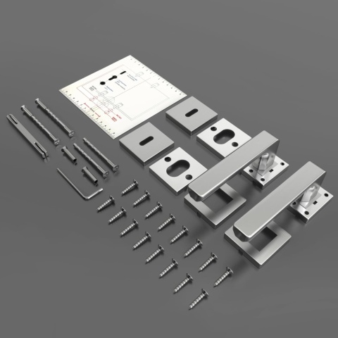 Klamka do drzwi wewnętrznych AwmnSrman stal nierdzewna