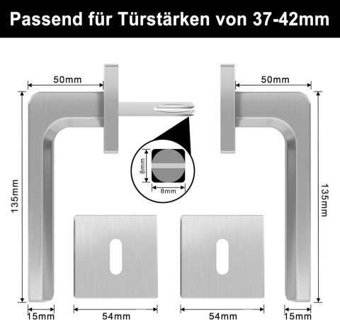 Klamka do drzwi wewnętrznych AwmnSrman stal nierdzewna