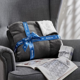 Koc z kożuszkiem ciepły na sofę kanapę 150x200 cm BEDSURE