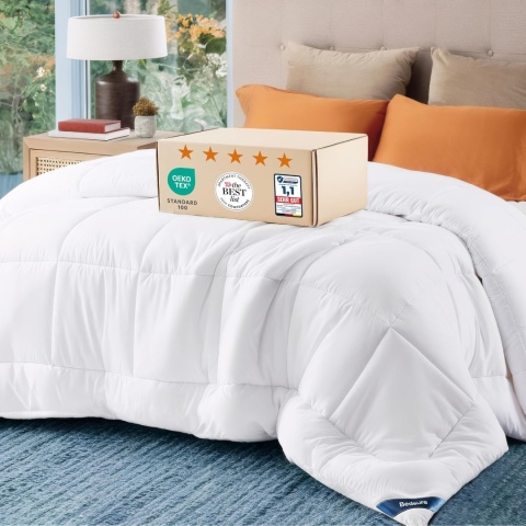 Kołdra całoroczna 220 x 240 cm biała z mikrofibry