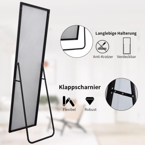 Lustro Koonmi stojące prostokąt rama metal 530 x 1630 mm