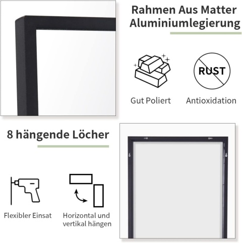 Lustro Koonmi stojące prostokąt rama metal 530 x 1630 mm