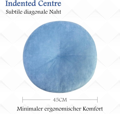 Okrągła poduszka pufa premium, minimalistyczna, aksamitna 700 g, 45 cm