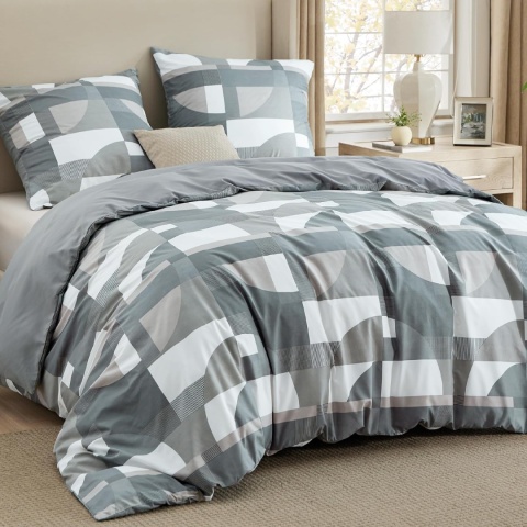 Pościel 200x220 cm Bedsure mikrofibra z zamkiem 3-częściowy zestaw