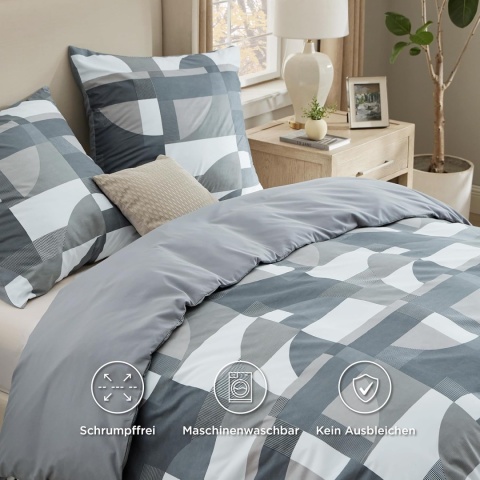 Pościel 200x200 cm Bedsure mikrofibra z zamkiem 3-częściowy zestaw