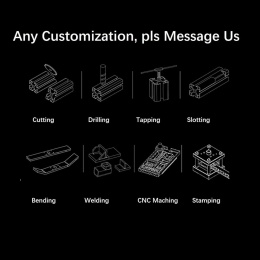 Profil aluminiowy 1220 mm, 2020 V, typ czarny, europejski 2 x 120 cm