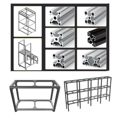 Profil aluminiowy 1220 mm, 2020 V, typ czarny, europejski 2 x 120 cm