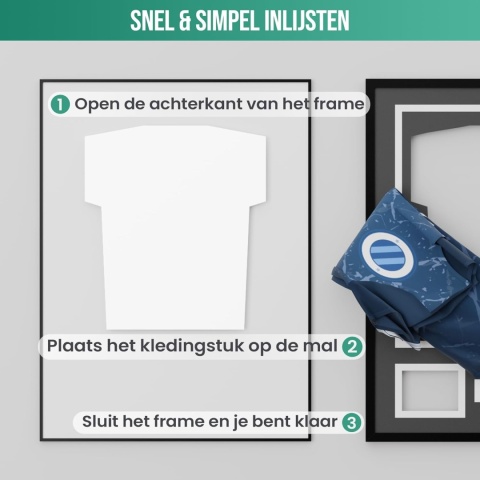 Ramka 3D na koszulkę piłkarską Avalo, 60x80 cm, czarna, ochrona UV