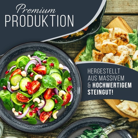 SERWIS STOŁOWY KAMIONKOWY 12 CZĘŚCI ZESTAW DLA 4 OSÓB