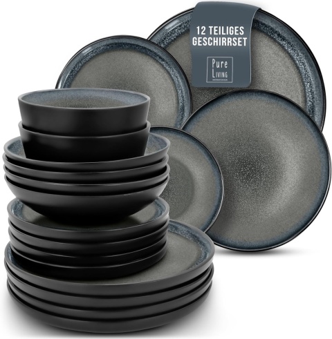 SERWIS STOŁOWY KAMIONKOWY 12 CZĘŚCI ZESTAW DLA 4 OSÓB