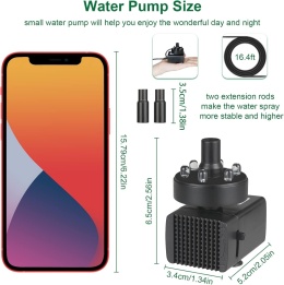 SZMP Fontanna regulowana z lampami LED, 7 dyszami, poidlo dla ptakow