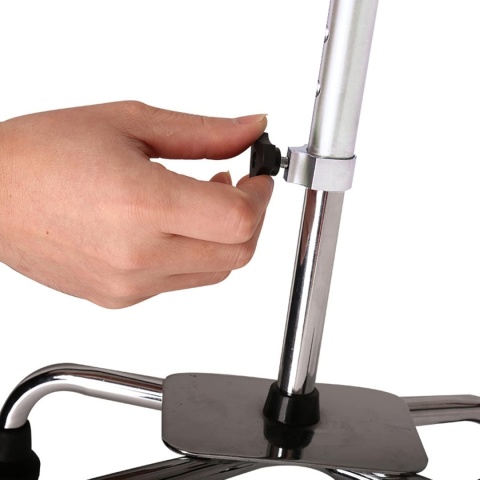 Srebrna laska z uchwytem czteronożna aluminium regulowane nóżki i wysokość