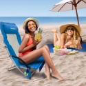 Zestaw 2 składanych krzeseł plażowych do 120 kg z wysokim oparciem WKFAMOUT