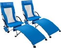 Zestaw 2 składanych krzeseł plażowych do 120 kg z wysokim oparciem WKFAMOUT