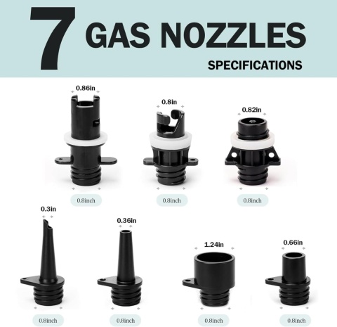Zestaw adapterów do pompy, 1 szt., pompa sup, wąż powietrza, 7 dysz