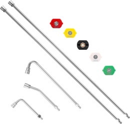 Zestaw przedłużający do myjki ciśnieniowej 550 cm, lanca,5 dyszy 2 adaptery