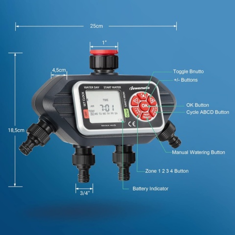 nowy sterownik nawadniania DEWENWILS 4 wyjścia komputer