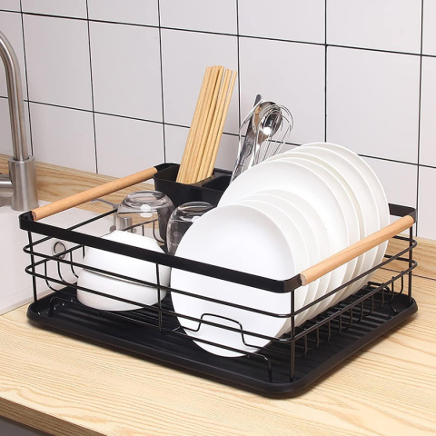 COVAODQ Ociekacz kuchenny , 43 × 32 × 16 cm (czarny) COVAODQ Ociekacz kuchenny , 43 × 32 × 16 cm (czarny)