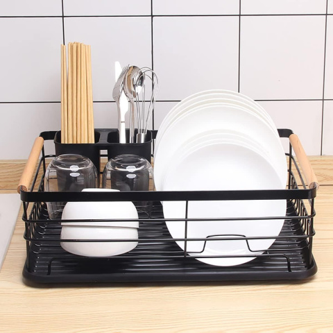 COVAODQ Ociekacz kuchenny , 43 × 32 × 16 cm (czarny) COVAODQ Ociekacz kuchenny , 43 × 32 × 16 cm (czarny)