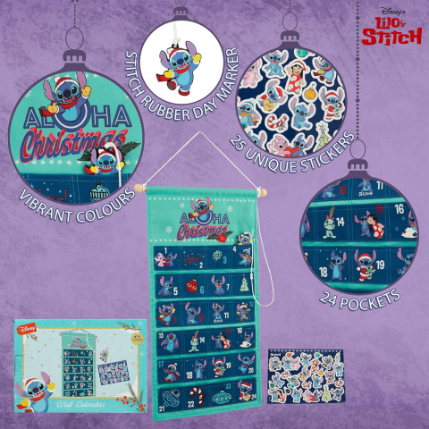 Disney Stitch Kalendarz adwentowy, dla dzieci, do wypełnienia Disney Stitch Kalendarz adwentowy, dla dzieci, do wypełnienia