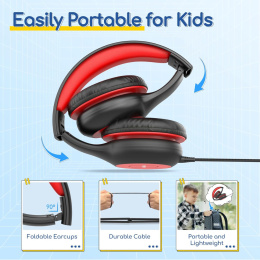 EarFun Składane słuchawki dla dzieci, ogranicznik głośności funkcja udostępniania