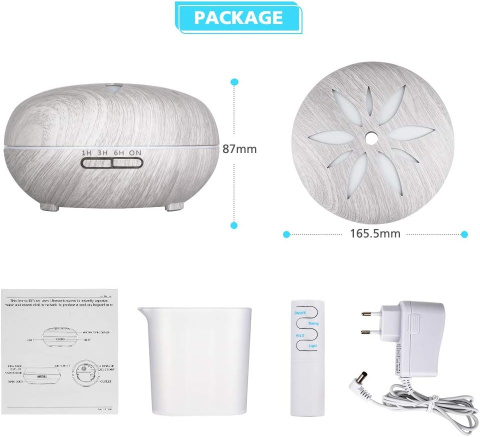 GeeRic dyfuzor zapachowy, 550 ml, nawilżacz powietrza, 7 kolorow LED GeeRic dyfuzor zapachowy, 550 ml, nawilżacz powietrza, 7 kolorow LED
